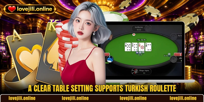 A clear table setting supports Turkish Roulette