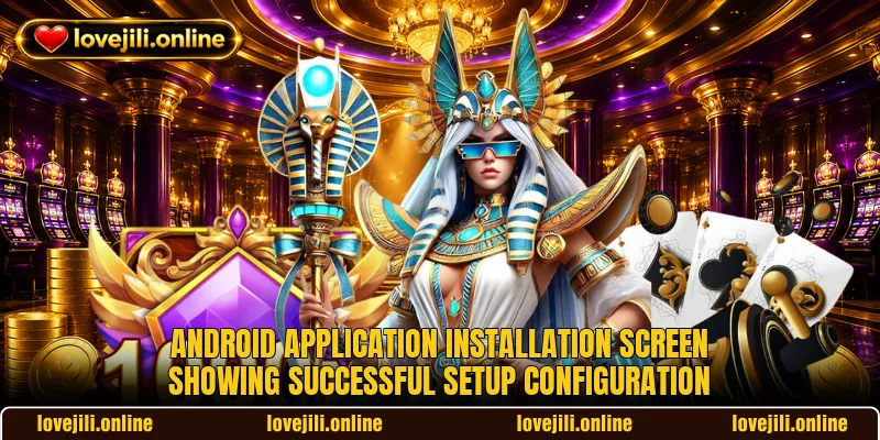 Android application installation screen showing successful setup configuration