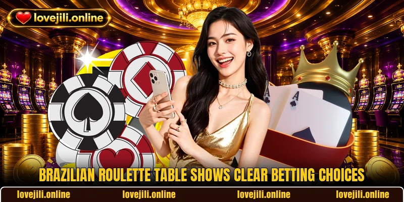 Brazilian Roulette table shows clear betting choices Brazilian Roulette table shows clear betting choices