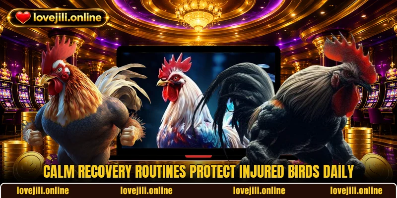 Calm recovery routines protect injured birds daily Calm recovery routines protect injured birds daily