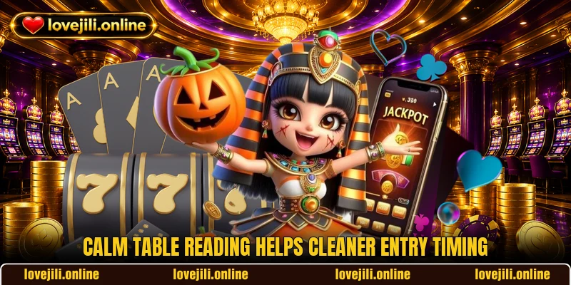 Calm table reading helps cleaner entry timing