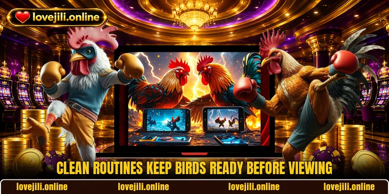 Clean routines keep birds ready before viewing Clean routines keep birds ready before viewing