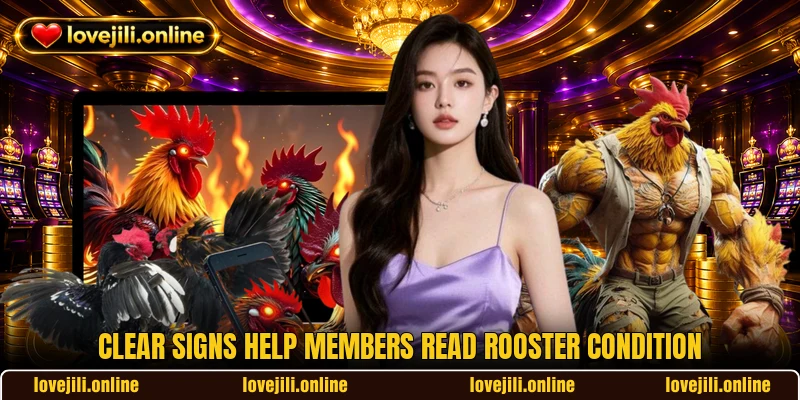 Clear signs help members read rooster condition Clear signs help members read rooster condition