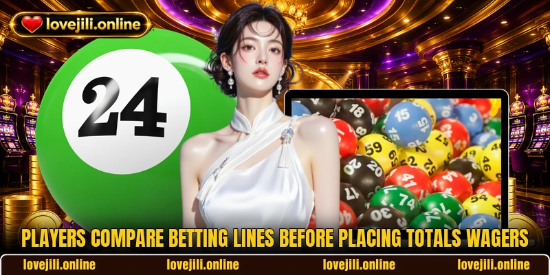 Players compare betting lines before placing totals wagers Players compare betting lines before placing totals wagers
