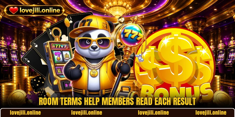 Room terms help members read each result