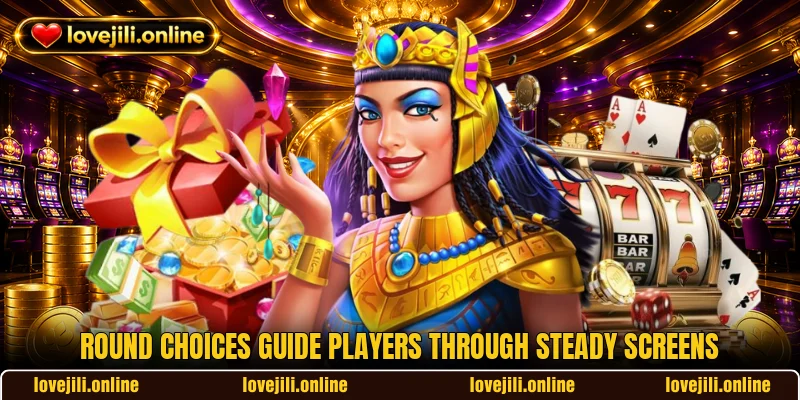 Round choices guide players through steady screens