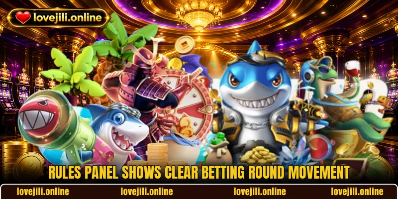 Rules panel shows clear betting round movement
