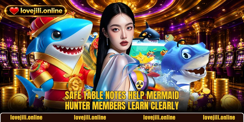 Safe table notes help Mermaid Hunter members learn clearly